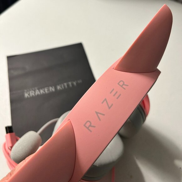 Razer Kraken Kitty V2 USB Wired RGB Headset: Chroma Kitty Ears Quartz Pi… - Picture 2 of 15